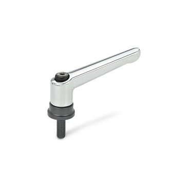 Ganter Adjustable Hand Levers with Increased Clamping Force, with Threaded Stud Steel 300.4-63-M6-27-CR