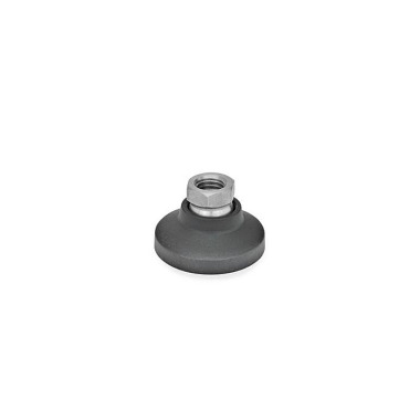 Ganter Leveling Feet, Foot Plastic, Internal Thread Stainless Steel 343.7-25-M6-A