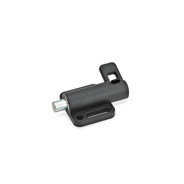 Ganter Spring Latches, Guide Zinc Die Casting / Plunger Pin Steel, with Flange for Surface Mounting 416-8-38-R1