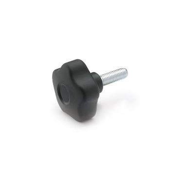 Ganter Star Knobs with Threaded Stud, Plastic, Threaded Stud Steel, Softline 5337.6-53-M8-40