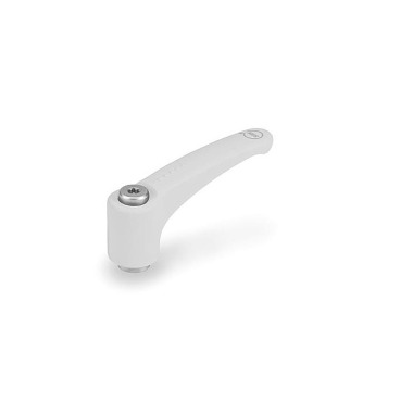 Ganter Adjustable Hand Levers, Handle Plastic, Antimicrobial, Threaded Bushing Stainless Steel 604.1-63-M6-WSA