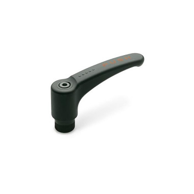 Ganter Safety Hand Levers, Plastic, Threaded Bushing Steel 604.2-44-M5-SG