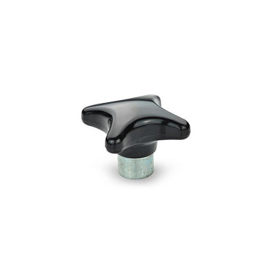 Ganter Hand Knobs, Duroplast, with Protruding Steel Bushing 6335.1-50-M10-E