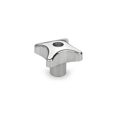 Ganter Hand Knobs, Aluminum 6335-AL-25-M5-D-PL