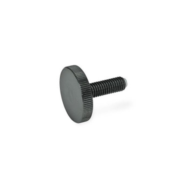 Ganter Flat Knurled Screws, Steel, with Brass / Plastic Pivot 653.10-M5-16-ST-KU