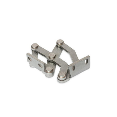 Ganter Stainless Steel Multiple-Joint Hinges, Concealed, Opening Angle 180° 7237-NI-40-R-MT