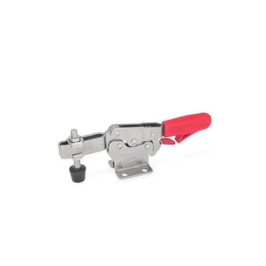 Ganter Toggle Clamps, Stainless Steel, Operating Lever Horizontal, with Lock Mechanism, with Horizontal Mounting Base 820.3-75-MLC-NI