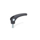 Ganter Clamping Levers with Eccentrical Cam, Plastic, with Threaded Stud Steel 926-63-M6-25-B